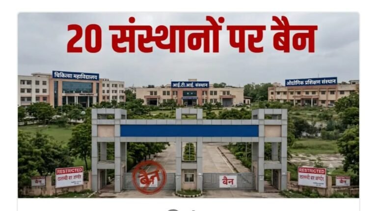 दो मेडिकल कॉलेज सहित 20 कॉलेज और इंस्टिट्यूट पर प्रतिबंध