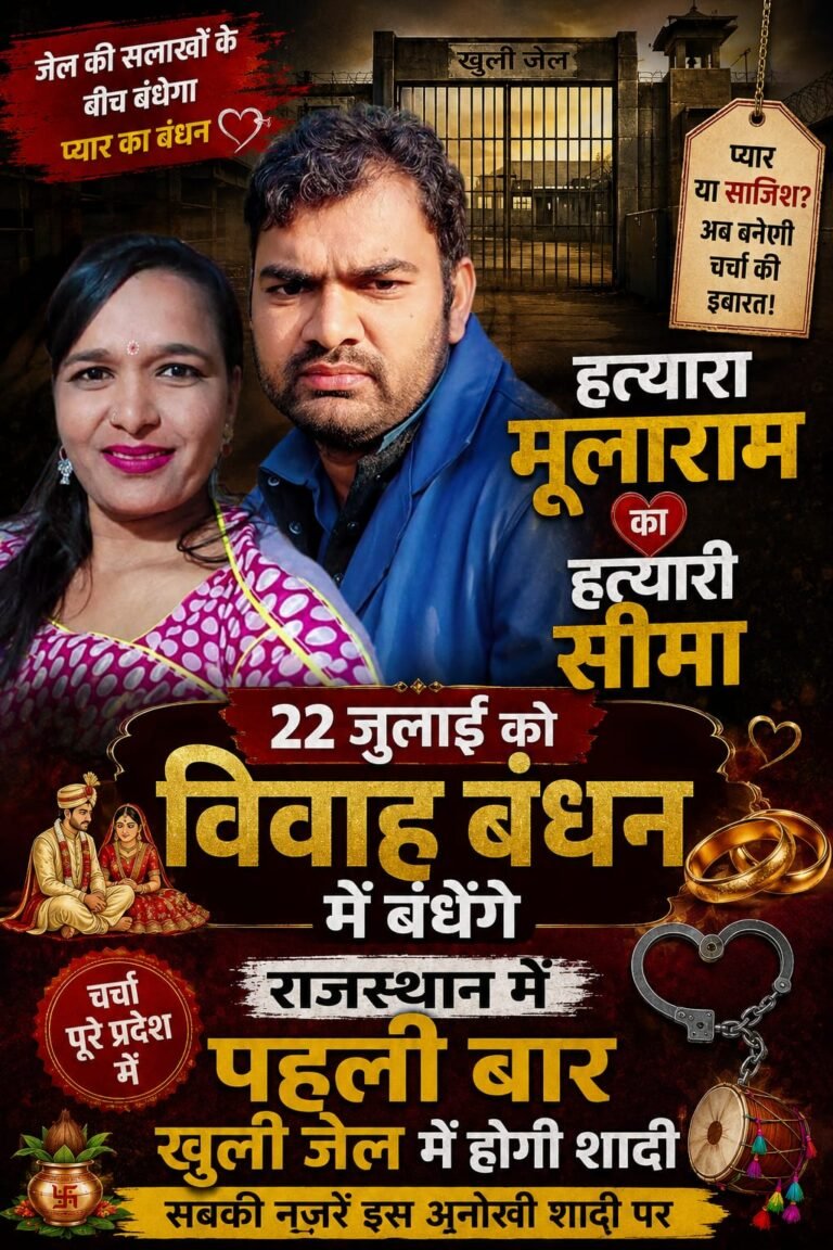 हत्यारा मूलाराम व हत्यारी सीमा आज खुली जेल में विवाह बंधन में बंधेंगे