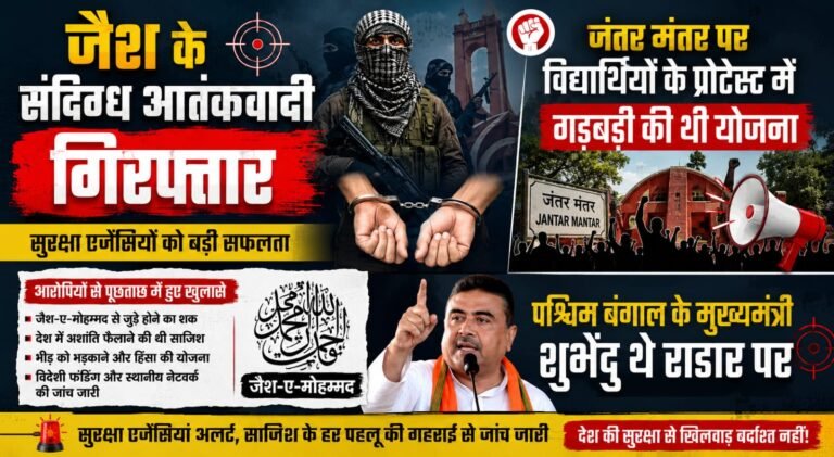 जैश के संदिग्ध आतंकवादी गिरफ्तार,जंतर मंतर पर विद्यार्थियों के प्रोटेस्ट में गड़बड़ी की थी योजना