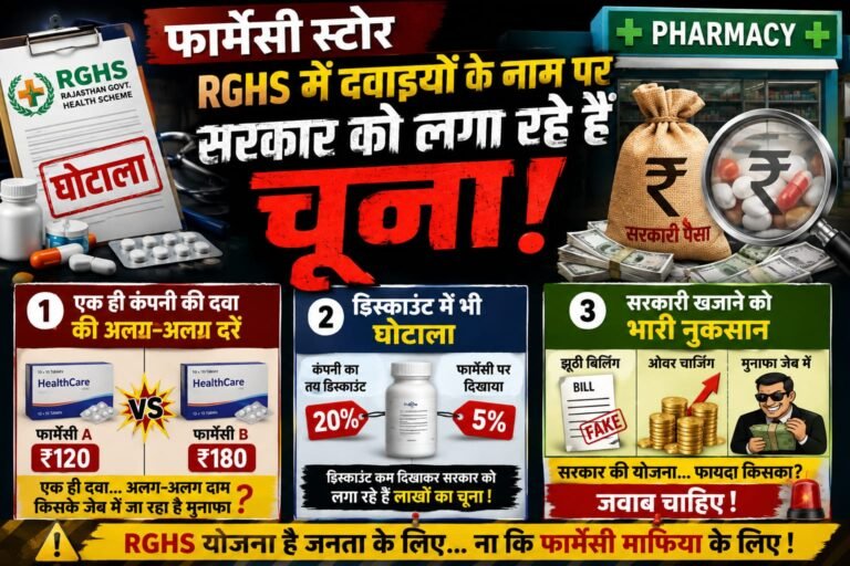 फार्मेसी स्टोर RGHS में दवाइयों के नाम पर सरकार को लगा रहे हैं चूना