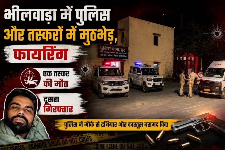 भीलवाड़ा में पुलिस और तस्करों में मुठभेड़,फायरिंग