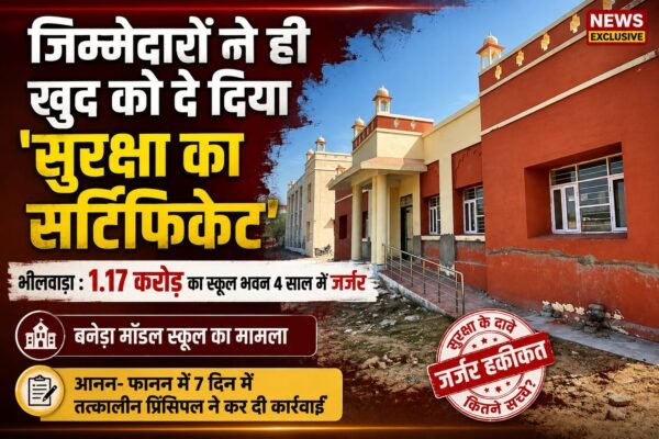 जिम्मेदारों ने ही खुद को दे दिया ‘सुरक्षा का सर्टिफिकेट,भीलवाड़ा: 1.17 करोड़ का स्कूल भवन 4 साल में जर्जर
