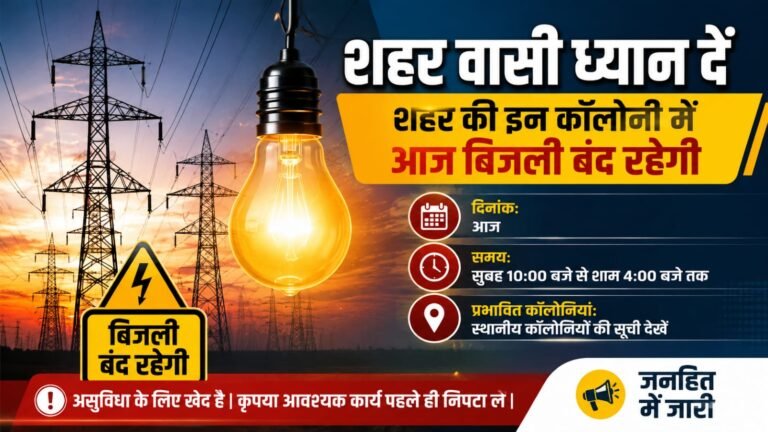 शहर में कल बिजली बंद रहेगी