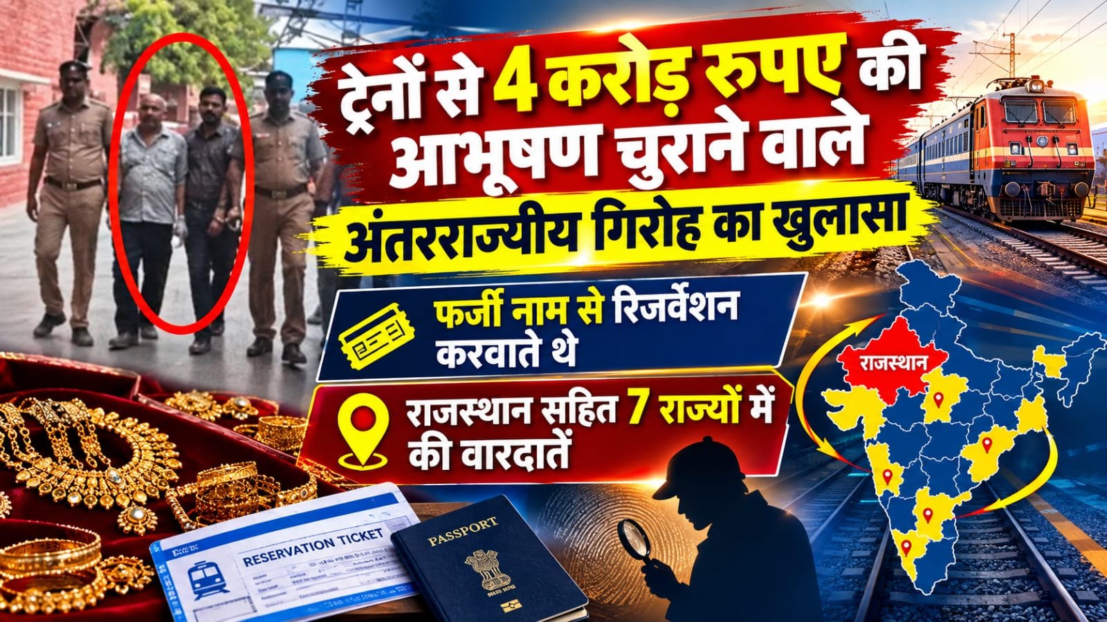 ट्रेनों से 4 करोड़ रुपए की आभूषण चुराने वाले अंतरराज्यीय गिरोह का खुलासा