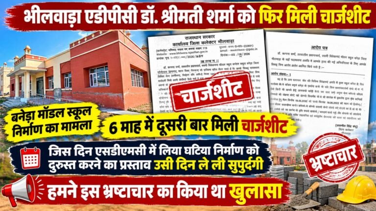 भीलवाड़ा एडीपीसी डॉ. शर्मा को फिर मिली चार्जशीट